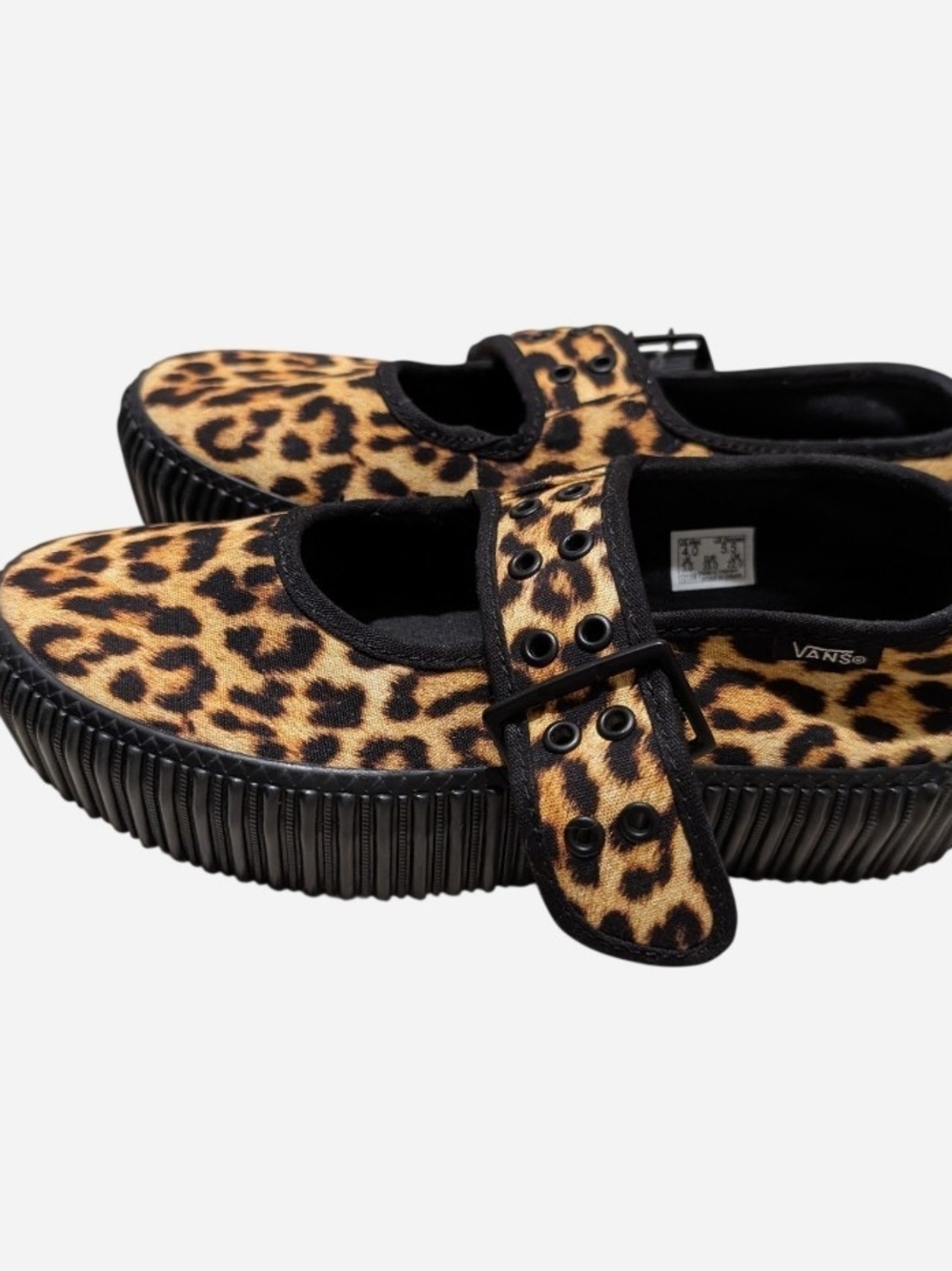 Vans women Leopard Print Mary Jane Sneakers - Tan/Black